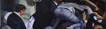 Image shows a cropped section of a larger painting by Peter Layzell