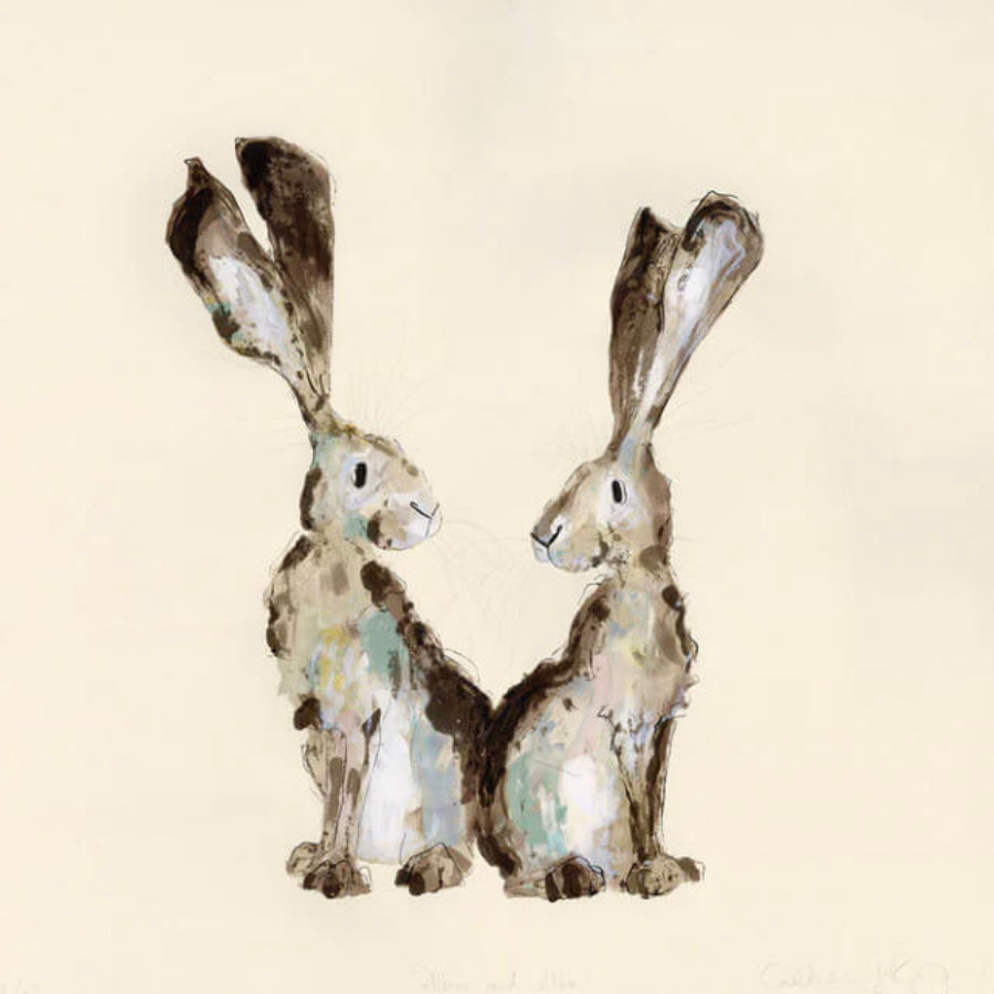 Ablus and Alba by Catherine Rayner | Limited edition print of two hares for sale at The Biscuit Factory Newcastle