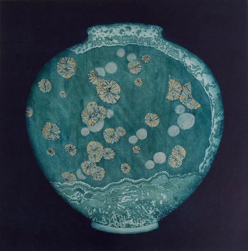 Ancient Nature Green by Sally Spens | Contemporary Etching Print for sale at The Biscuit Factory 