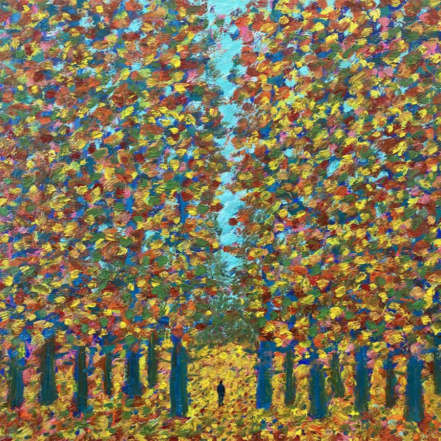 Autumn Gold by Stuart Buchanan | Original Oil painting of a forest by Stuart Buchanan