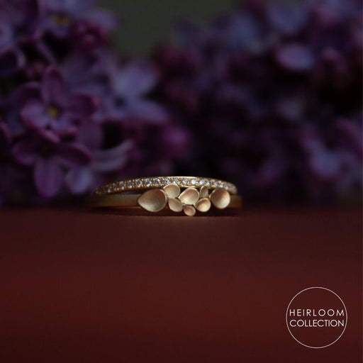 Dahlia Classic 18ct Gold & Diamond Band by Dagmar Korecki | Heirloom Jewellery for sale at The Biscuit Factory Newcastle 