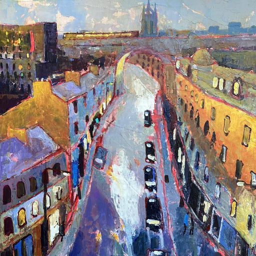 Dean Street Taxi Rank by Anthony Marshall | Contemporary Painting for sale at The Biscuit Factory Newcastle 