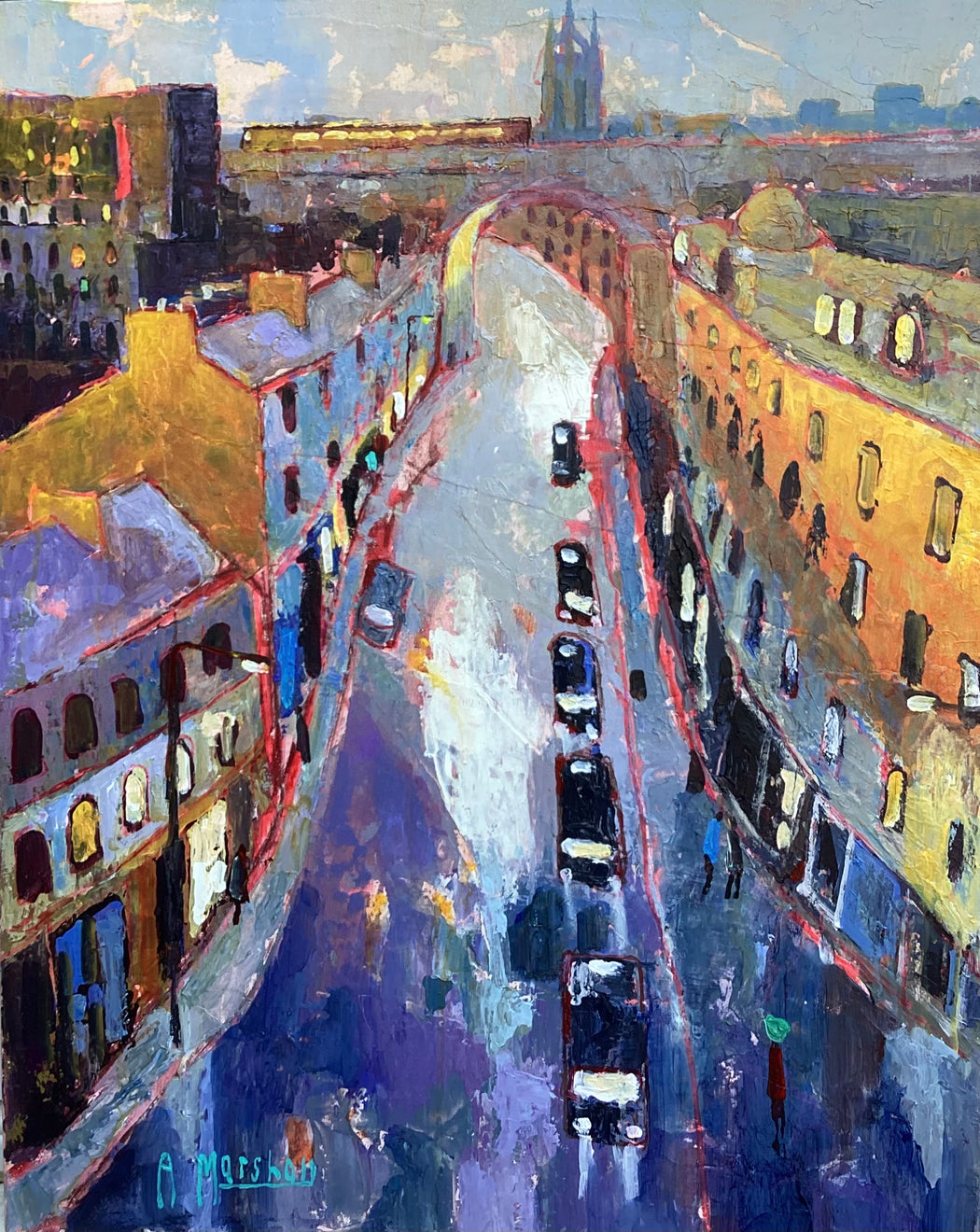 Dean Street Taxi Rank by Anthony Marshall | Contemporary Painting for sale at The Biscuit Factory 