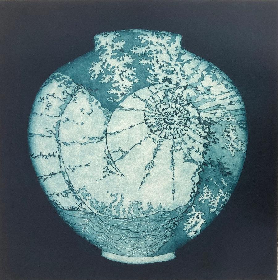 Earthshine - Green by Sally Spens | Contemporary Print for sale at The Biscuit Factory 