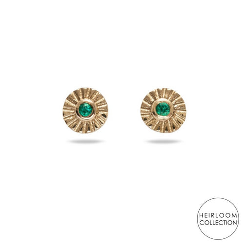 Teeny Tiny Studs Emerald by Mim Best | Contemporary Jewellery for sale at The Biscuit Factory Newcastle