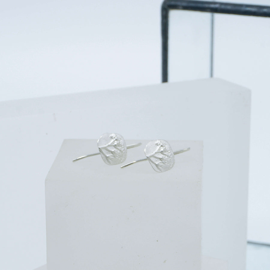 Forget Me Not Hook Earrings by Antonella Giomarelli | Contemporary Silver Jewellery for sale at The Biscuit Factory Newcastle 