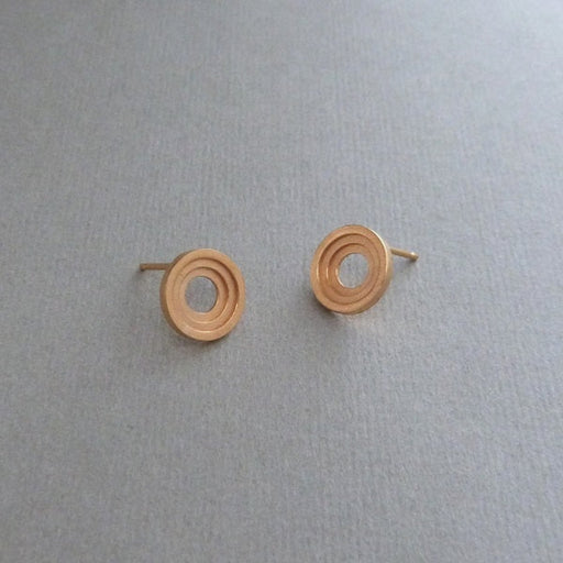 Ceres Stud Earrings in Gold by Elin Horgan | Contemporary Jewellery for sale at The Biscuit Factory Newcastle 