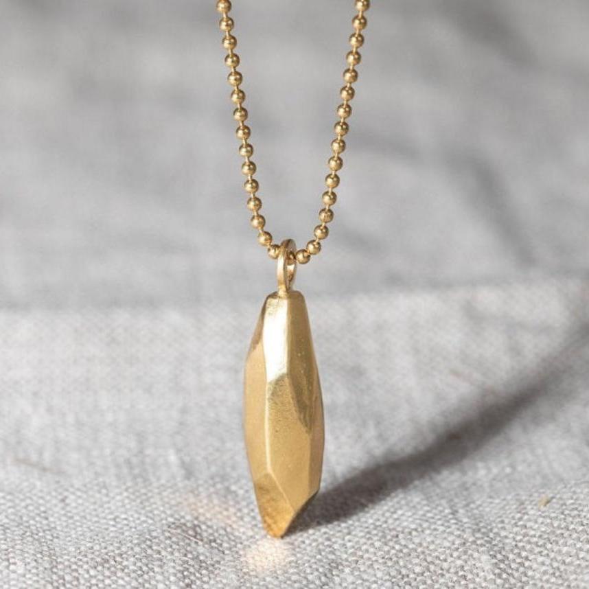 Rhea Pendant - Gold by Elin Horgan | Original gold jewellery for sale at The Biscuit Factory Newcastle 