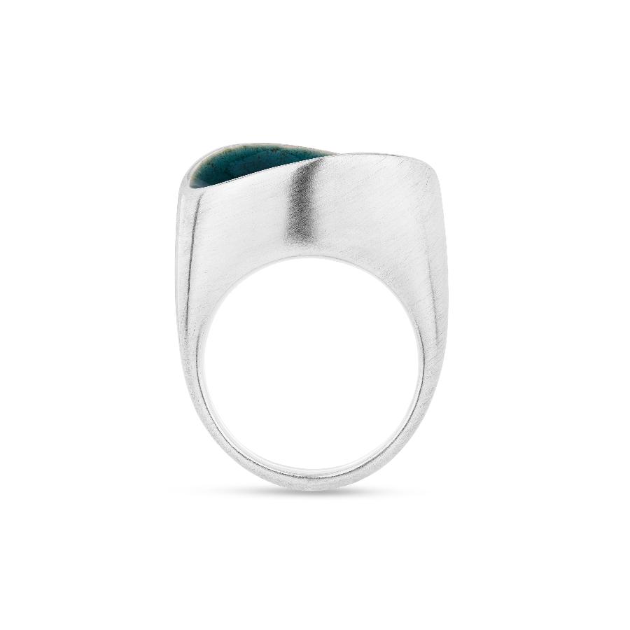 Green Pool Wave Ring by Emma Wilson | Contemporary Jewellery for sale at The Biscuit Factory Newcastle