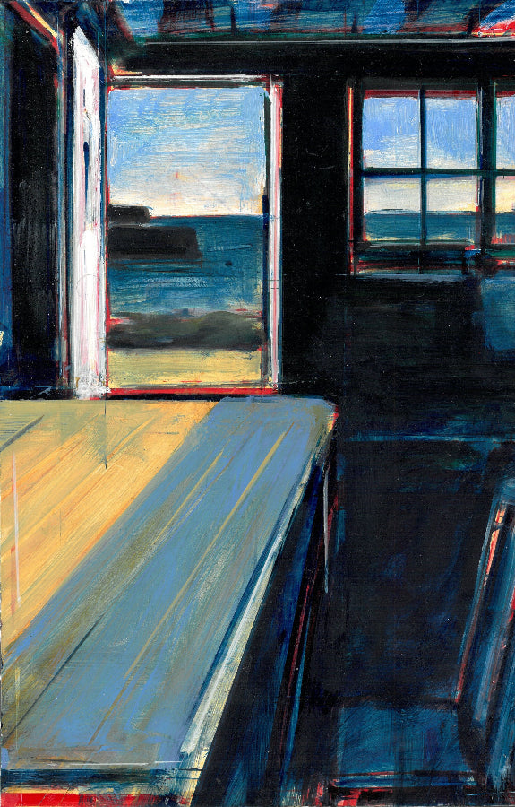 Habour Interior - The Yellow Table by Tom Voyce | Contemporary Painting for sale at The Biscuit Factory Newcastle 