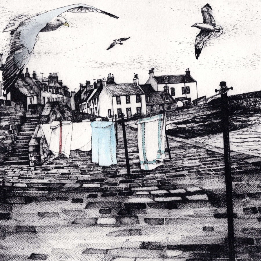 Harbour Washing by Pamela Grace | Contemporary Print for sale at The Biscuit Factory Newcastle 