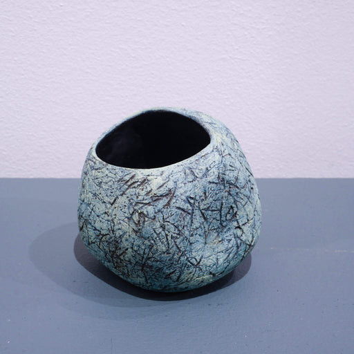 Jade and Oxide Black Round Vessel