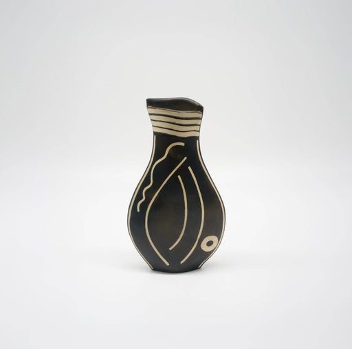 LH105 B/W Alaskan Bottle Pot by Laura Hancock | Contemporary Ceramics for sale at The Biscuit Factory Newcastle 