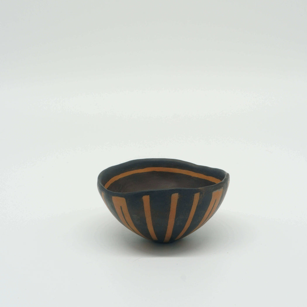 LH111 B/W Black Line Pinch Bowl by Laura Hancock | Contemporary Ceramics for sale at The Biscuit Factory Newcastle 