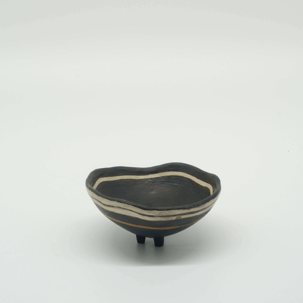 LH113 B/W Black Line Pinch Bowl by Laura Hancock | Contemporary Ceramics for sale at The Biscuit Factory Newcastle 