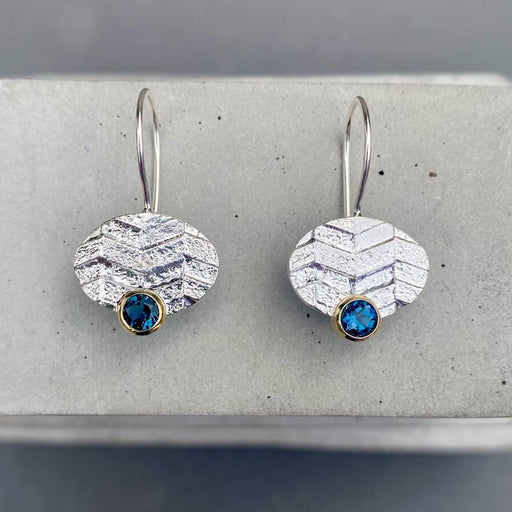 LT20 Parquet Earrings with Blue Topaz by Lucy Thompson 