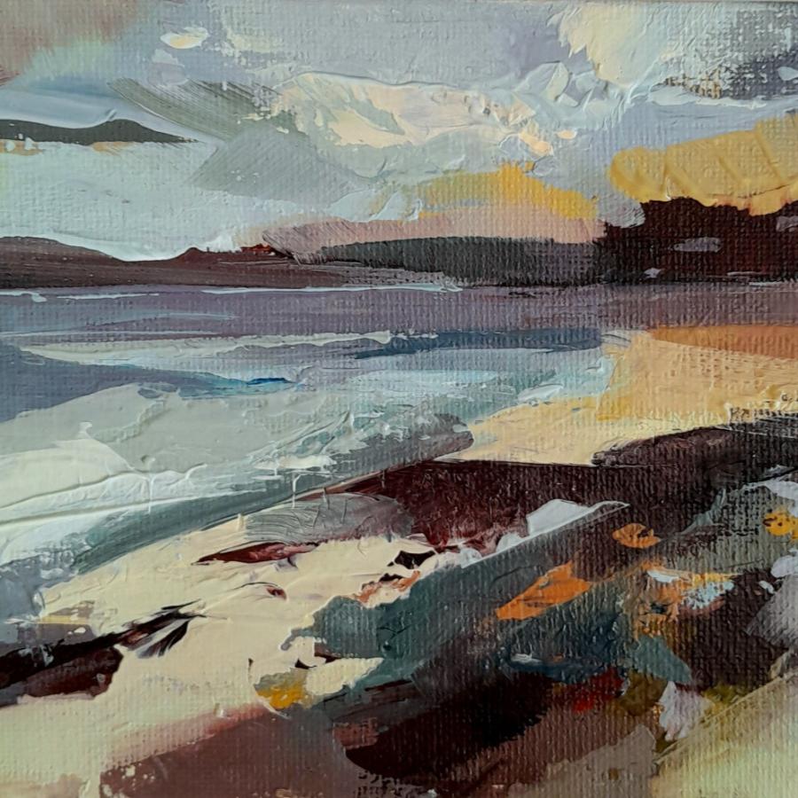 Late Sun by Angela Edwards | Contemporary Painting for sale at The Biscuit Factory Newcastle