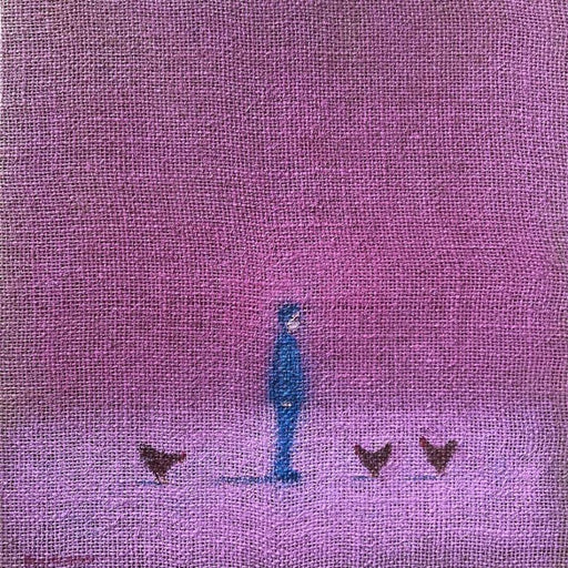 Pecking Order by Stuart Buchanan | Contemporary Oil Painting of a person with chickens for sale at The Biscuit Factory 