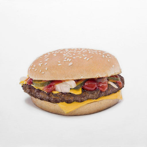 Quarter Pounder with Cheese by Simon Taylor | Original Hyper Realistic painting for sale at The Biscuit Factory Newcastle 