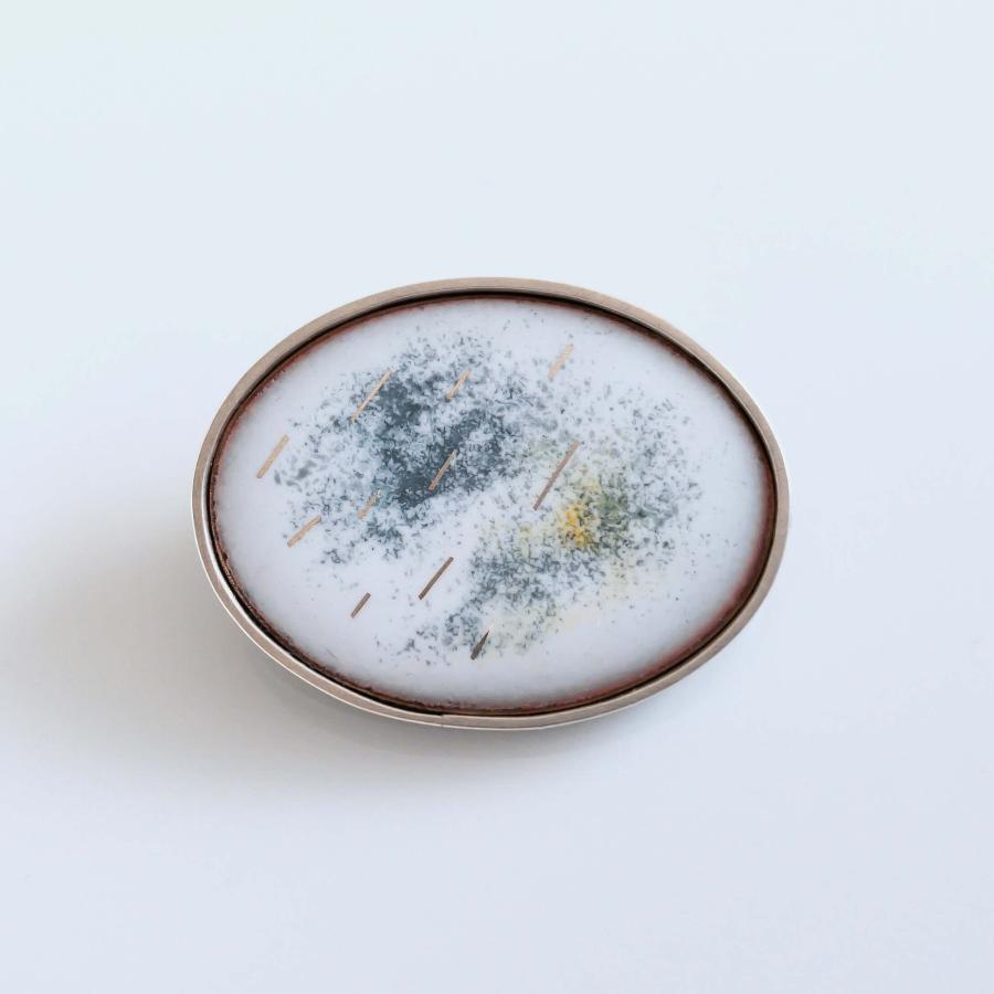 Small Rain Brooch by Emma Wilson | Contemporary Jewellery Handmade for sale at The Biscuit Factory 