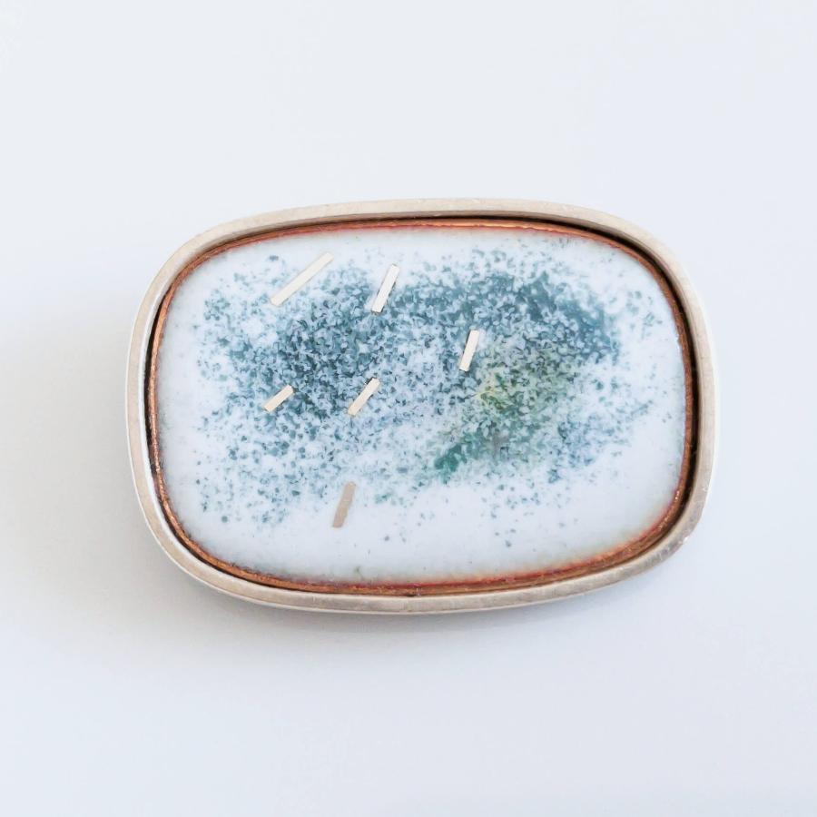 Extra Small Rain Brooch by Emma Wilson | Contemporary Handcrafted jewellery for sale at The Biscuit Factory Newcastle 