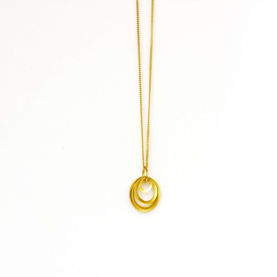 Raindrop Pendant Gold by Laura Cruikshank | Contemporary Gold Jewellery for sale at The Biscuit Factory Newcastle 