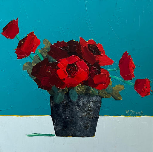 Red Roses by Fiona Sturrock | Contemporary Painting for sale at The Biscuit Factory 