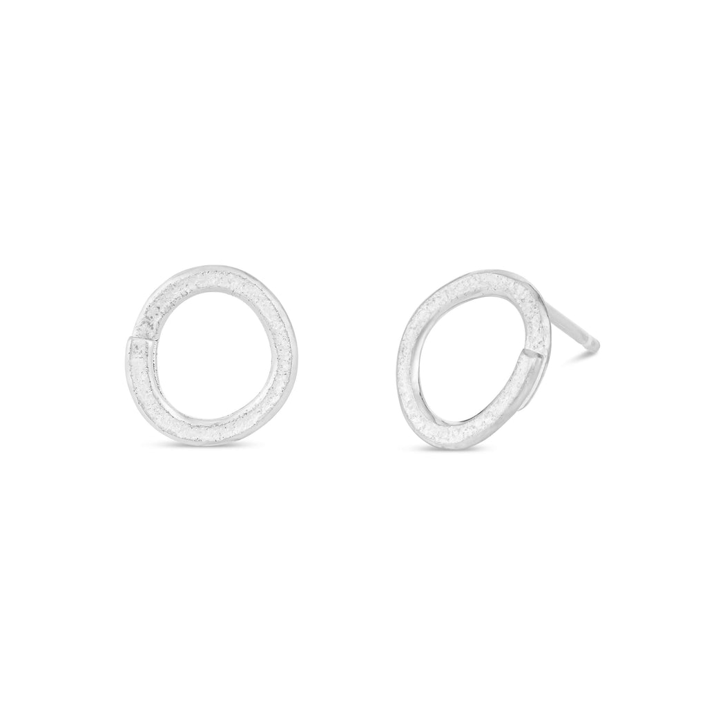 Sand Loop Studs by Lyndsay Fairley | Simple Handmade Hoops for sale at The Biscuit Factory Newcastle 