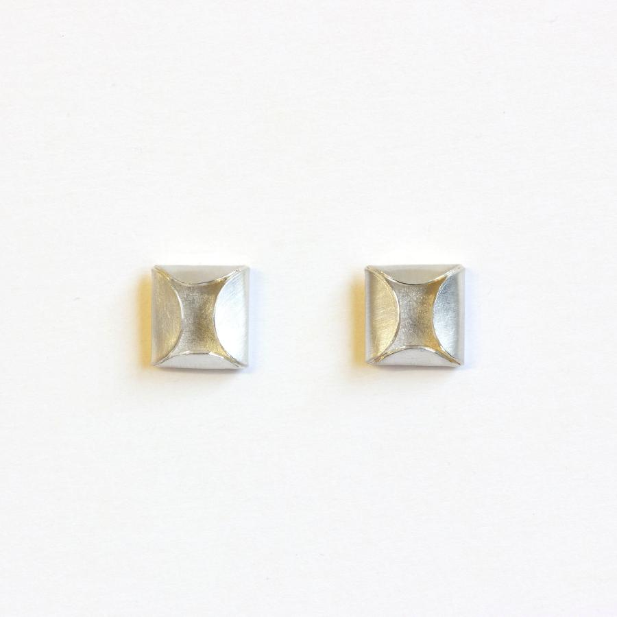 Silver Pod Earrings by Laura Cruikshank | Contemporary Silver Jewellery for sale at The Biscuit Factory Newcastle 