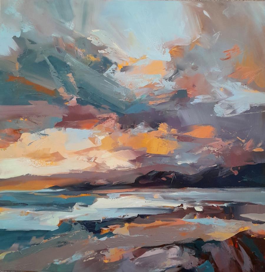 Tinted Sky by Angela Edwards | Contemporary Painting for sale at The Biscuit Factory Newcastle