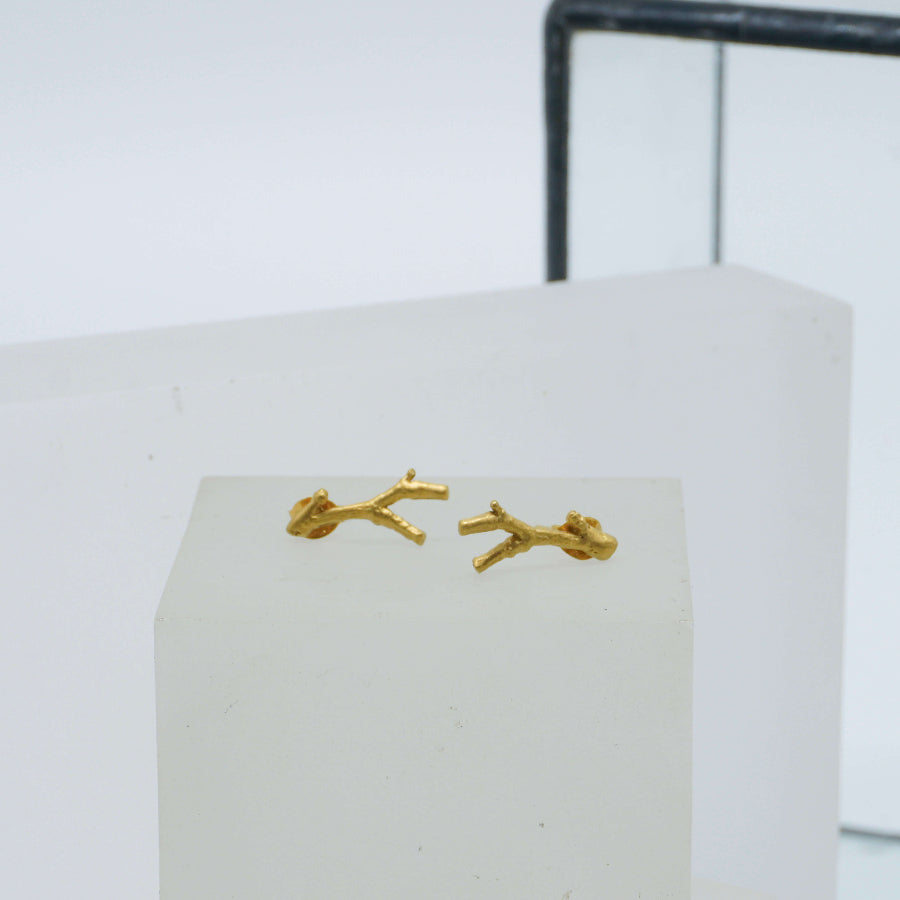 Tiny Coral Twig Studs by Antonella Giomarelli | Hand crafted jewellery for sale at The Biscuit Factory Newcastle 