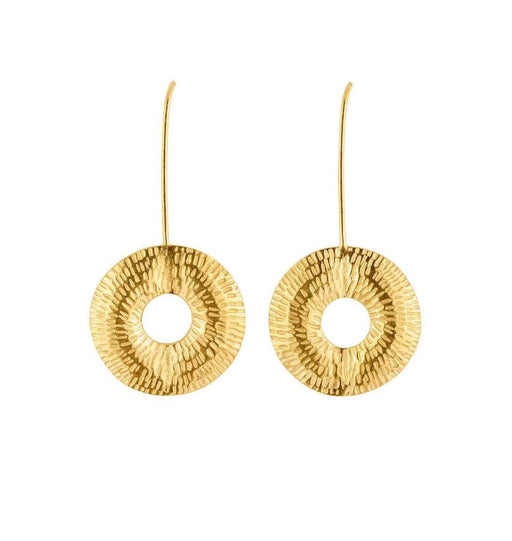 Torus Drop Earrings by Caitlin Hegney | Contemporary Gold Jewellery for sale at The Biscuit Factory Newcastle 