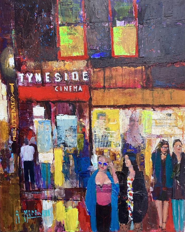 Tyneside Cinema by Anthony Marshall | Original Cityscape painting for sale at The Biscuit Factory Newcastle 