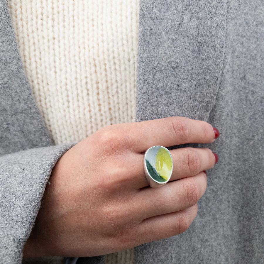 Undertow Wave Ring by Emma Wilson | Contemporary Jewellery for sale at The Biscuit Factory 