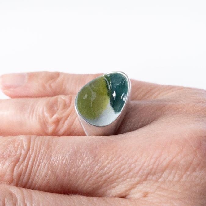 Undertow Wave Ring by Emma Wilson | Contemporary Jewellery for sale at The Biscuit Factory 