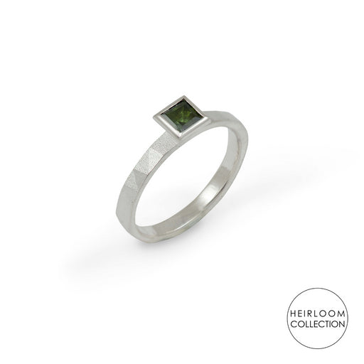 Faceted Ring - Silver & Tourmaline