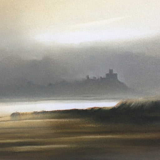 Warkworth, Northumberland by Chris Knox - a pastel drawing of a coastal landscape. | Find original landscape art at The Biscuit Factory Newcastle