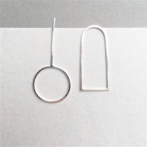 Arch and Skillet Silver Earrings by Annabet Wyndham | Contemporary Jewellery for sale at The Biscuit Factory Newcastle 