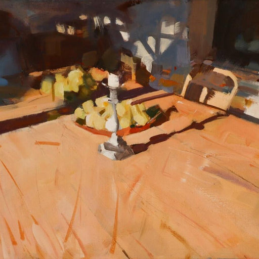 Candles with Fruit by Richard Sowman | Original Oil Paintings for sale at The Biscuit Factory Newcastle 