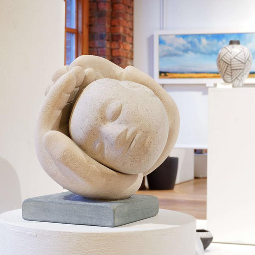 Cradle by Danny Clahane | Handcarved Sculpture in Stone for sale at The Biscuit Factory Newcastle 