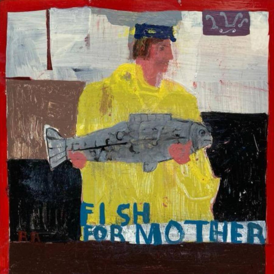 Take a look at 'Fish for Mother' by artist Richard Rainey. Original faux-naïf art for sale at The Biscuit Factory Newcastle