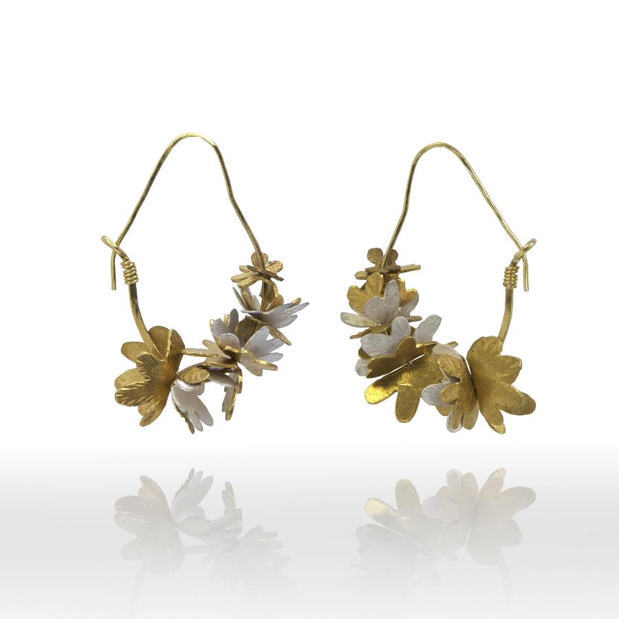 Flora Statemnet Hoop Earrings by Fiona McAlear | Contemporary Jewellery for sale at The Biscuit Factory Newcastle 