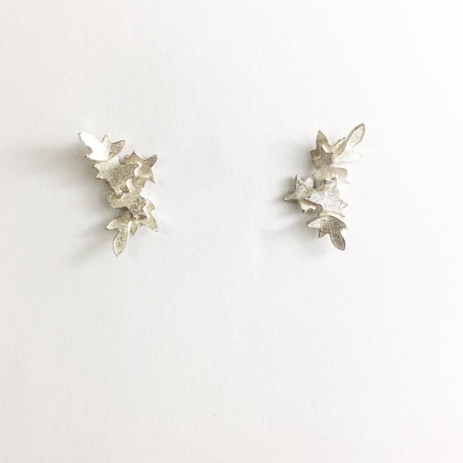 Garland Studs Silver by Fiona McAlear | Contemporary Jewellery for sale at The Biscuit Factory Newcastle 