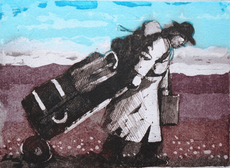 Heavy Load by Karolina Larusdottir | Contemporary Limited edition Etching prints for sale at The Biscuit Factory Newcastle 