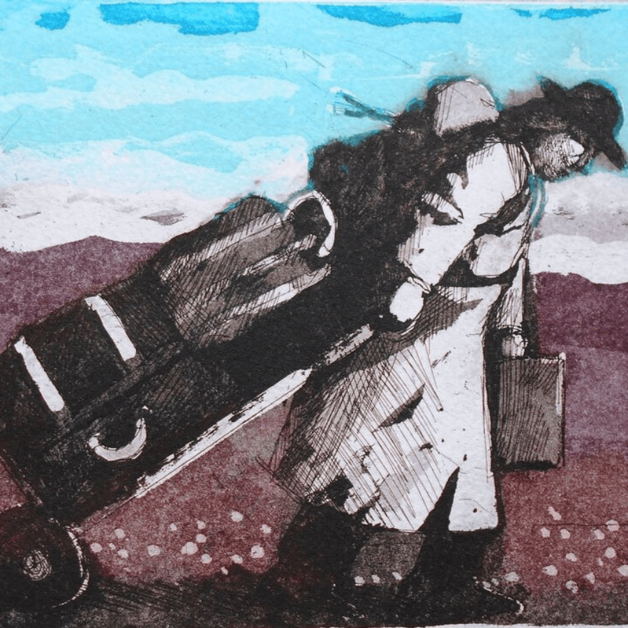 Heavy Load by Karolina Larusdottir | Contemporary Limited edition Etching prints for sale at The Biscuit Factory Newcastle 