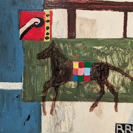 Horse Blanket by Richard Rainey | Original faux naif painting available at The Biscuit Factory Newcastle