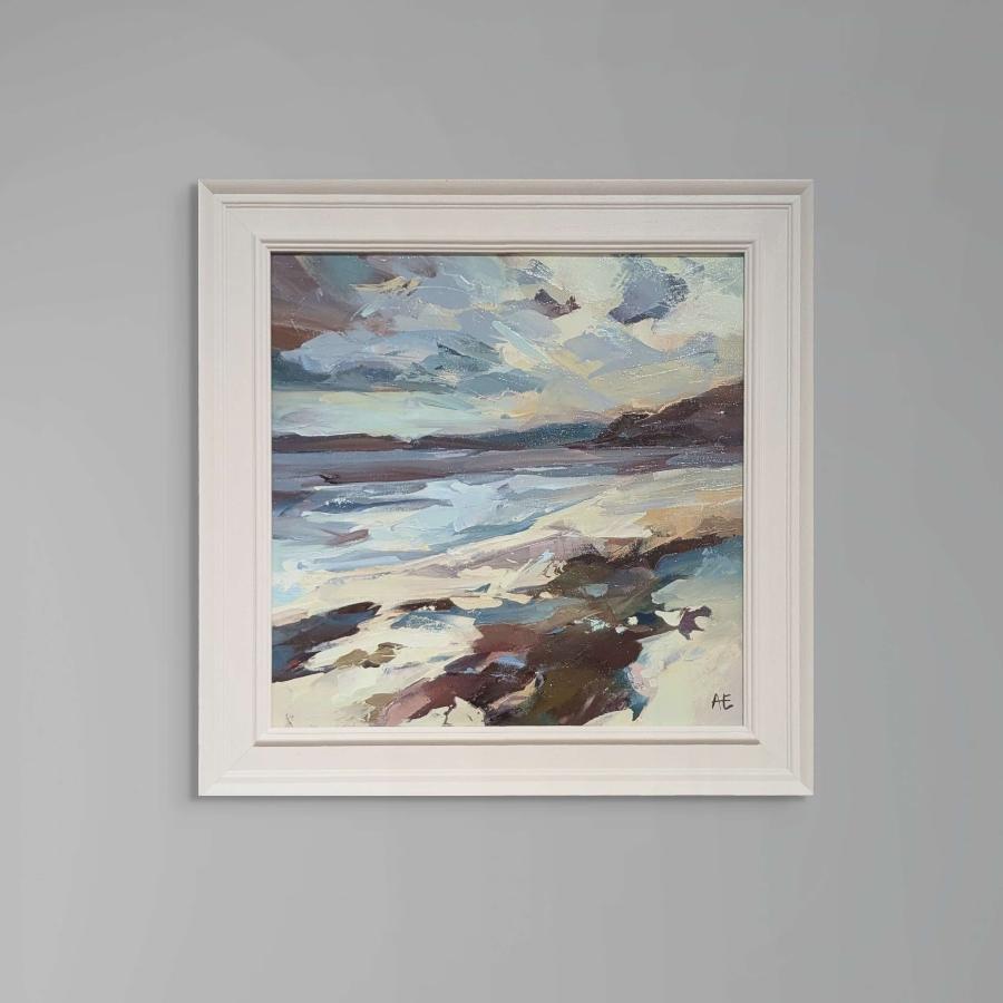 Incoming Waves by Angela Edwards | Contemporary Landscape painting for sale at The Biscuit Factory Newcastle