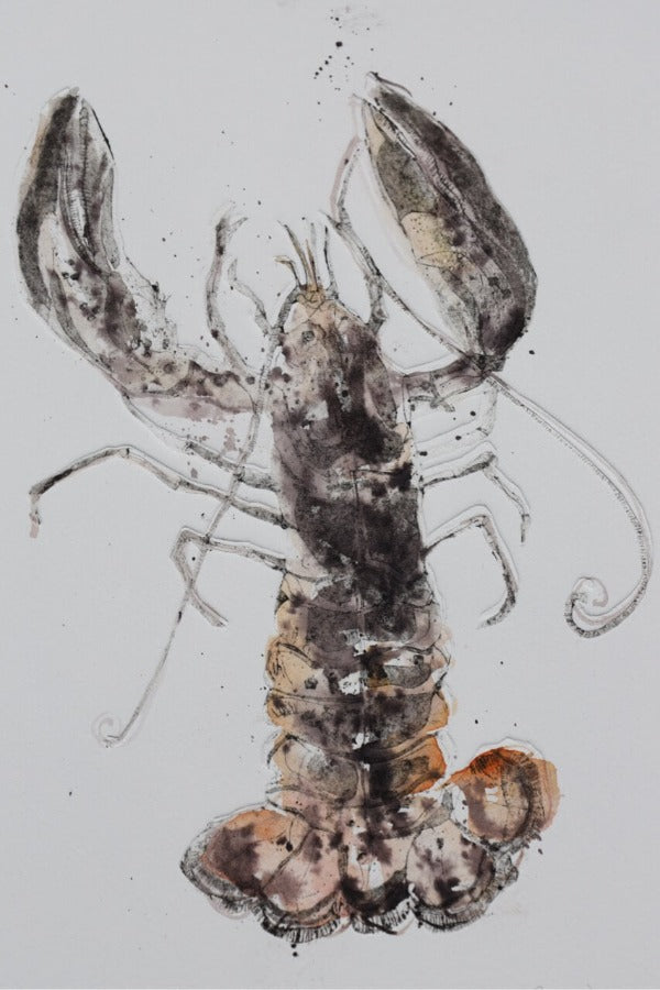 Inky Lobster by Susan Davies | Contemporary Prints for sale at The Biscuit Factory Newcastle 