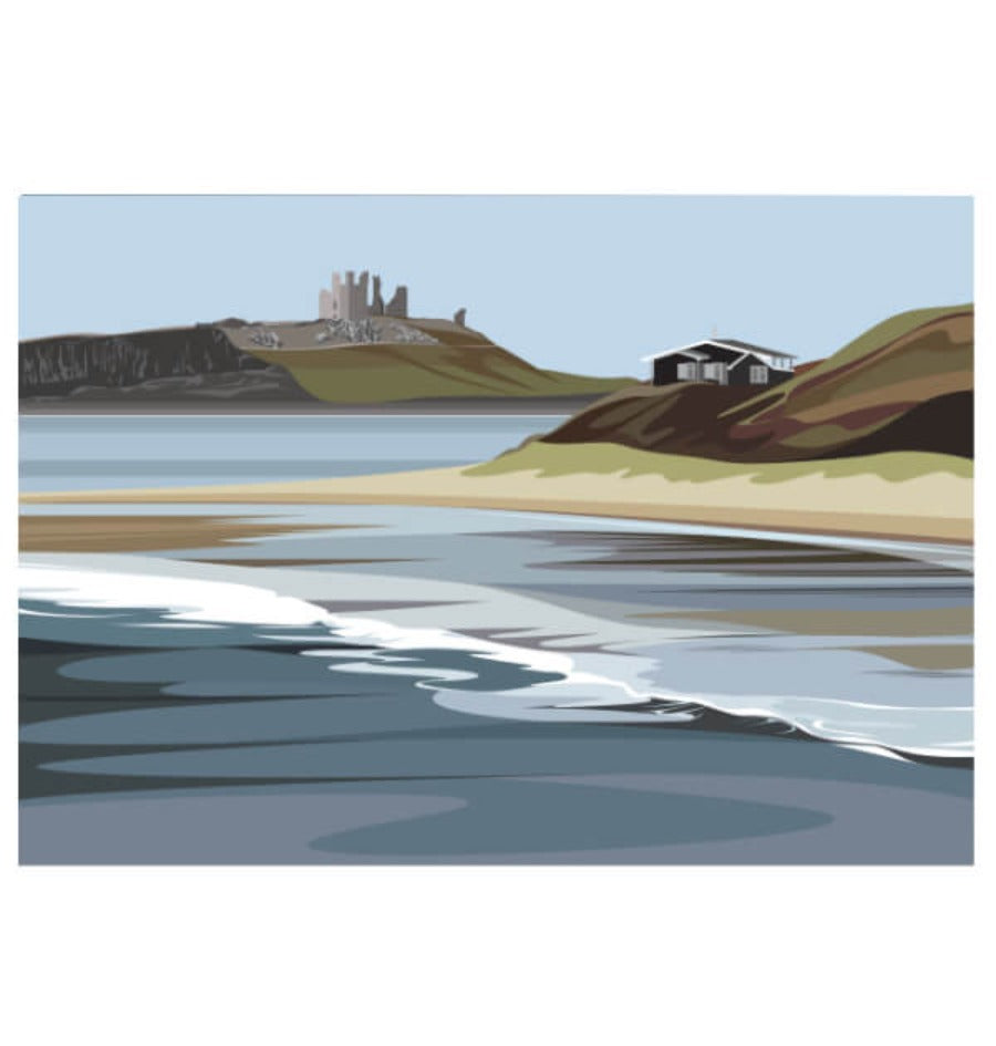 Low Newton To Dunstanburgh by Ian Mitchell | Limited edition print for sale at The Biscuit Factory Newcastle