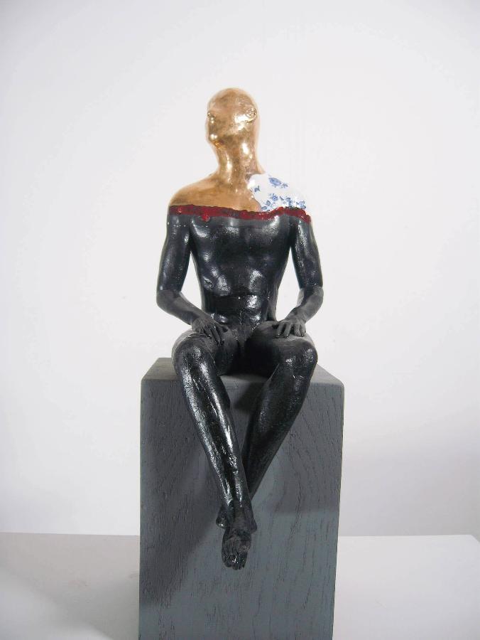 Seated Male Nude by Pierre Williams | Original sculpture for sale at The Biscuit Factory Newcastle 